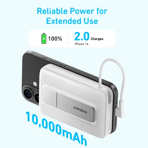 Anker Zolo 10000mAh 30W Magnetic Wireless Power Bank With USB C Cable  A1685H11 ,  - Hover