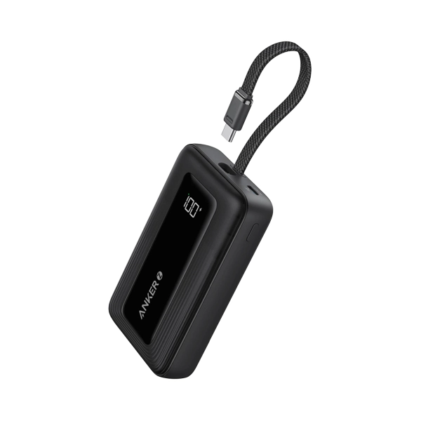 Anker Zolo Powerbank 10000 mAh  30W Power Bank Portable Charger  Built-In USB-C Cable A1688H11 , 