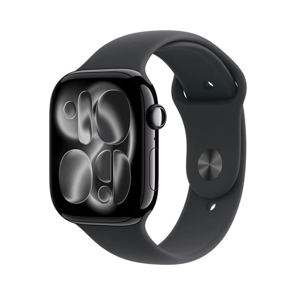 Apple Watch Series 11 GPS 46mm Jet Black Aluminium Case with Black Sport Band S/M - MEUW4 , Black - Hover