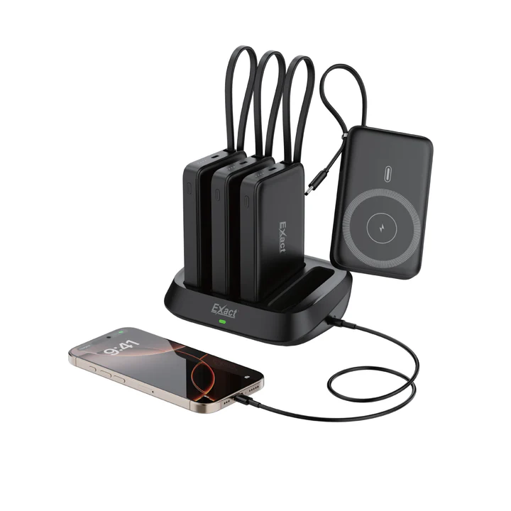 Exact Power Bank Docking Station – 4-Slot Multi Charging Base for Power Banks ,  - Hover