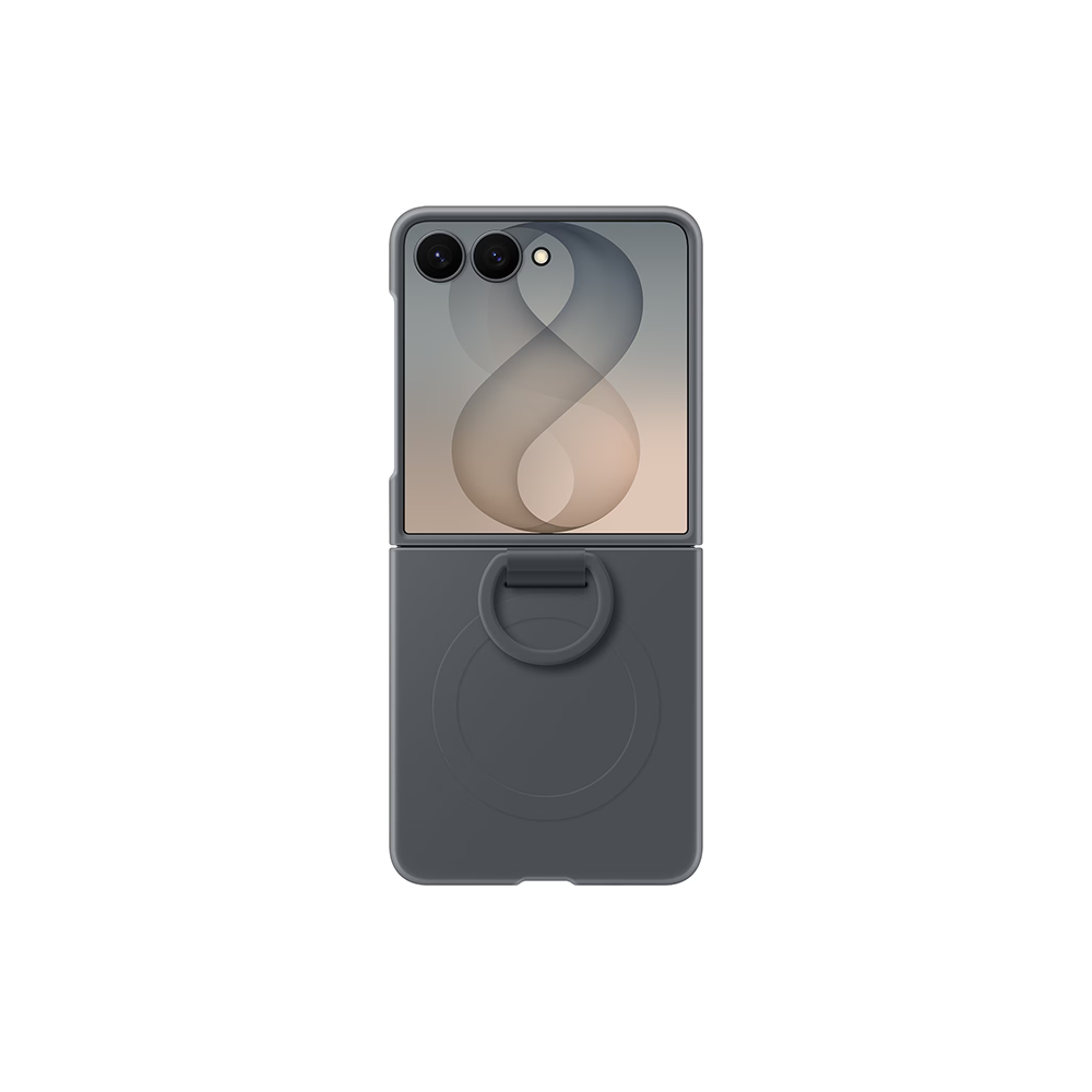 Samsung Galaxy Z Flip8 Silicone Ring Magnet Case , Black