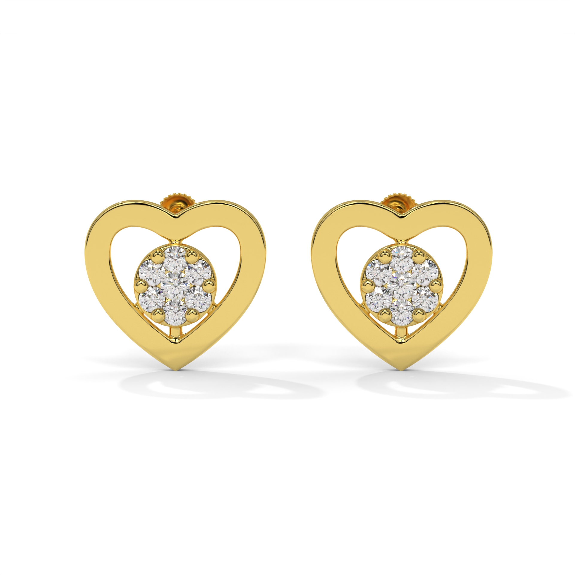 Radiant Heart Bloom Studs , South Screw