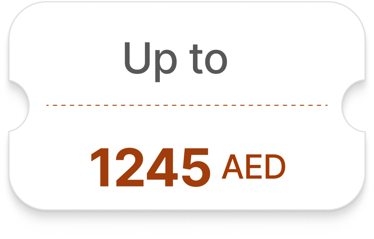 Up to 1245 AED