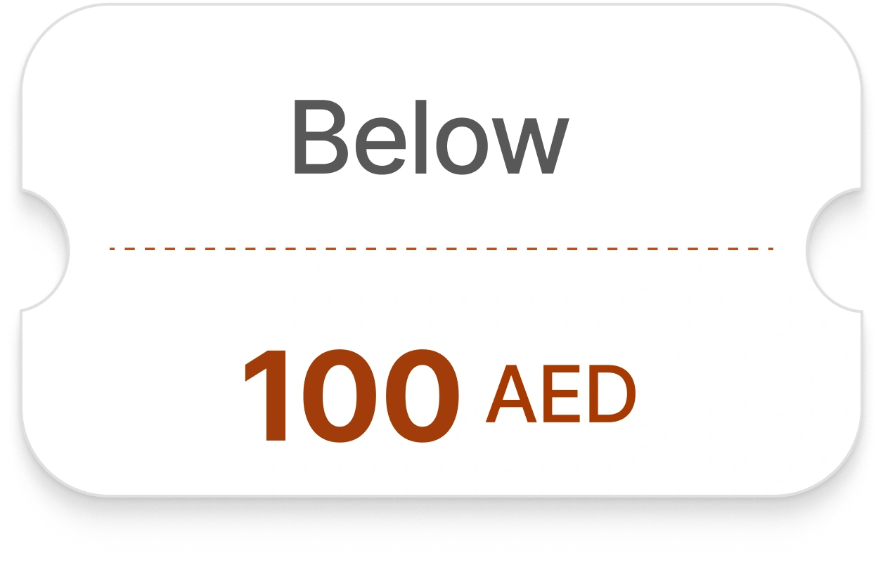 Below 100 AED