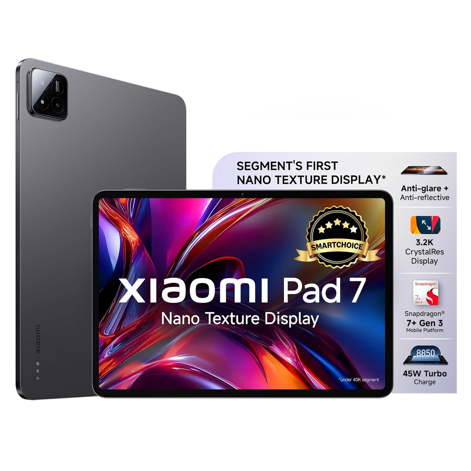 Xiaomi Pad 7 , Gray , 256GB , 8GB , Wi-Fi , 11.2 Inch - Hover