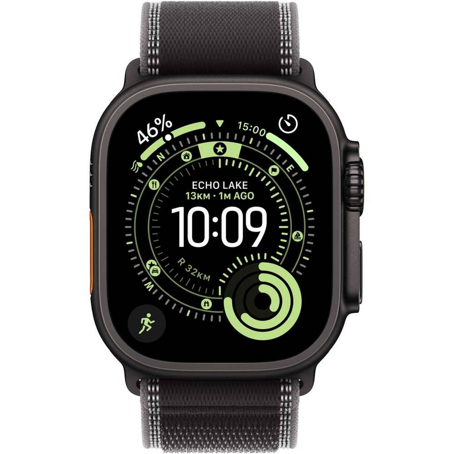 Apple Watch Ultra 3 GPS + Cellular , Black , 49mm , Titanium , Black Charcoal Trail Loop , M/L - Hover
