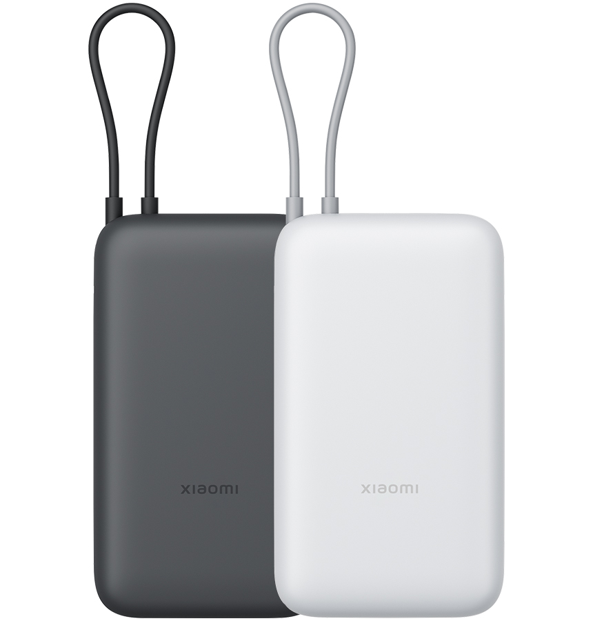 Xiaomi Power Bank 20000 (Integrated Cable) , Gray - Hover