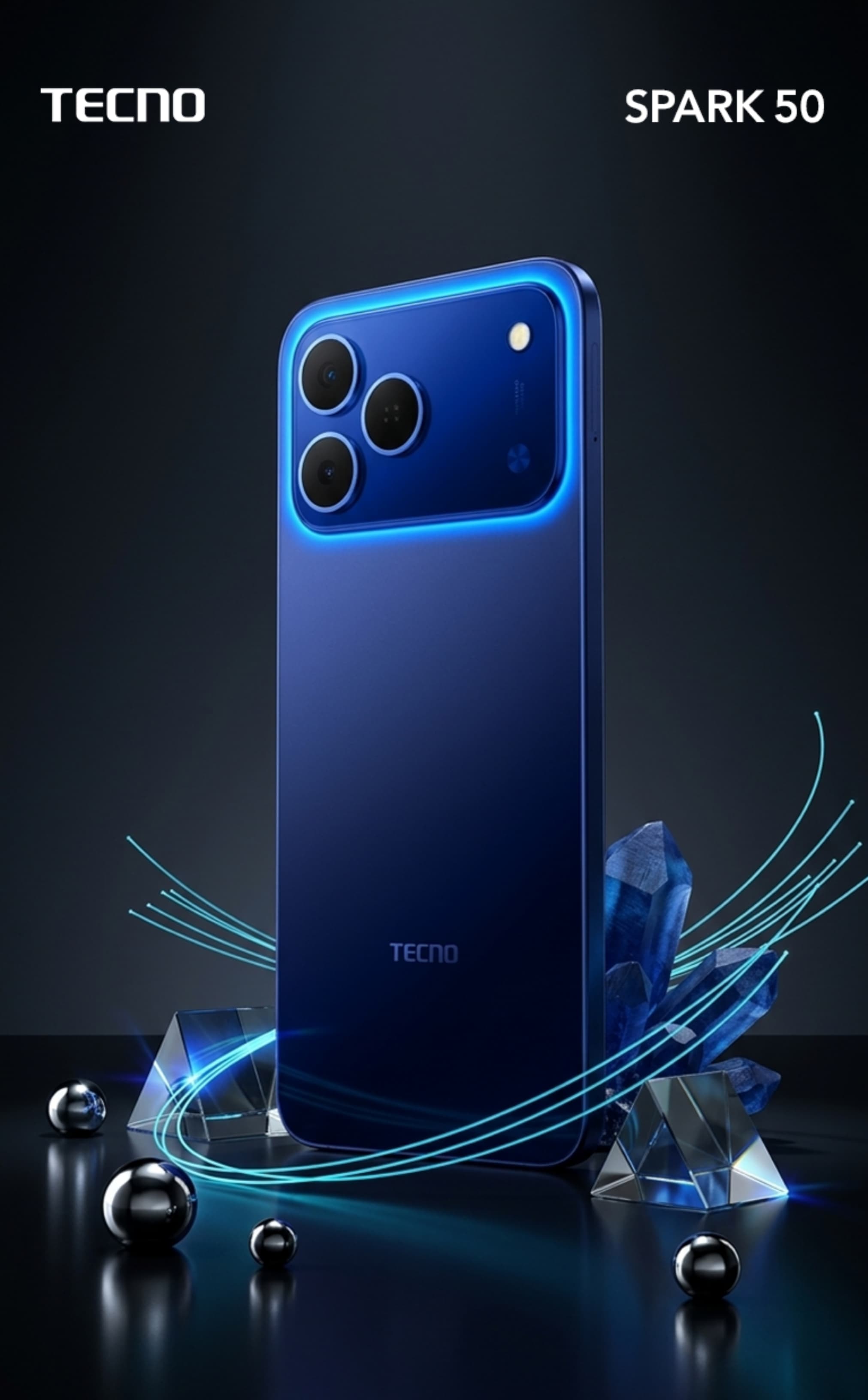 Tecno Spark 50 4G , Blue , Android , 4GB , 128GB - Hover