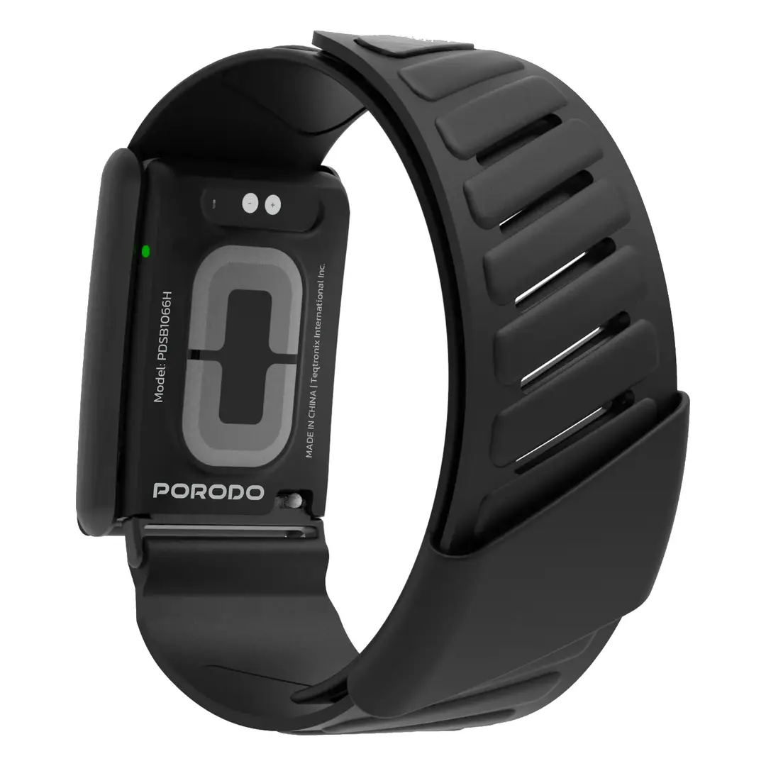 Porodo TrackFit Apex Screenless Fitness Tracker with Electrocardiogram Monitorong , Black - Hover