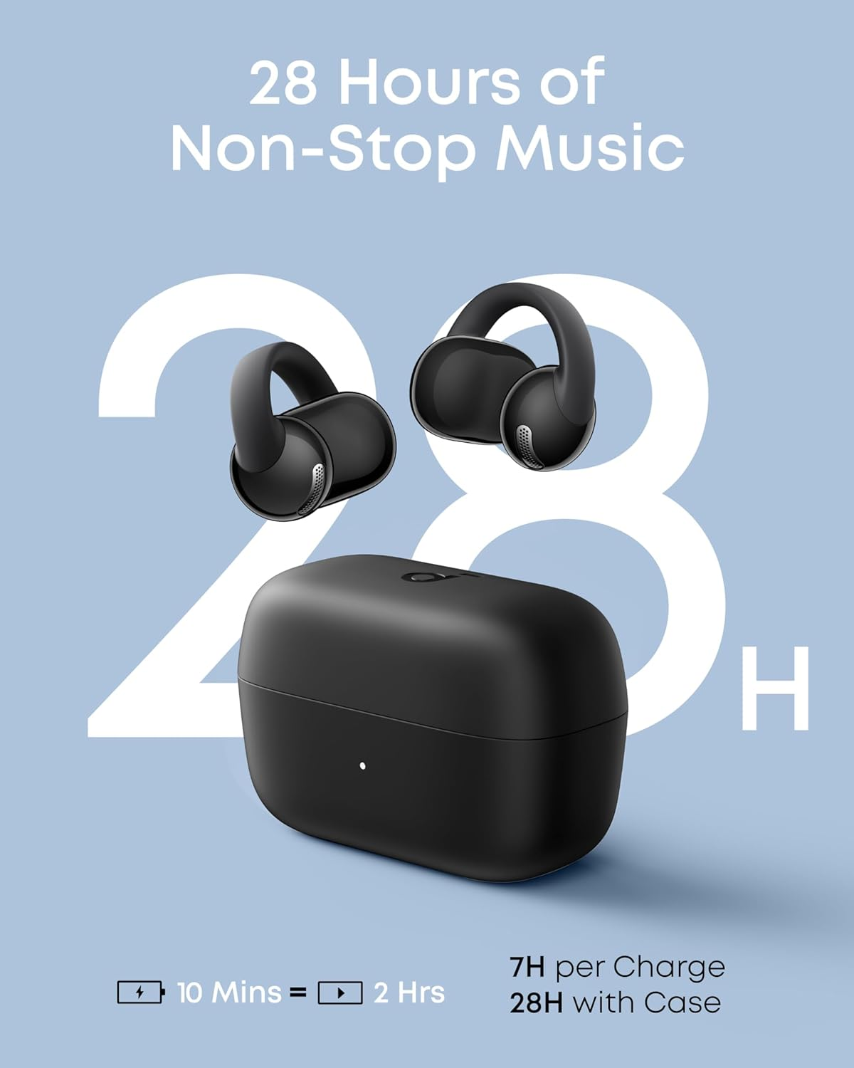 Anker Soundcore C50I Open Ear Clip On Earbuds , Black - Hover