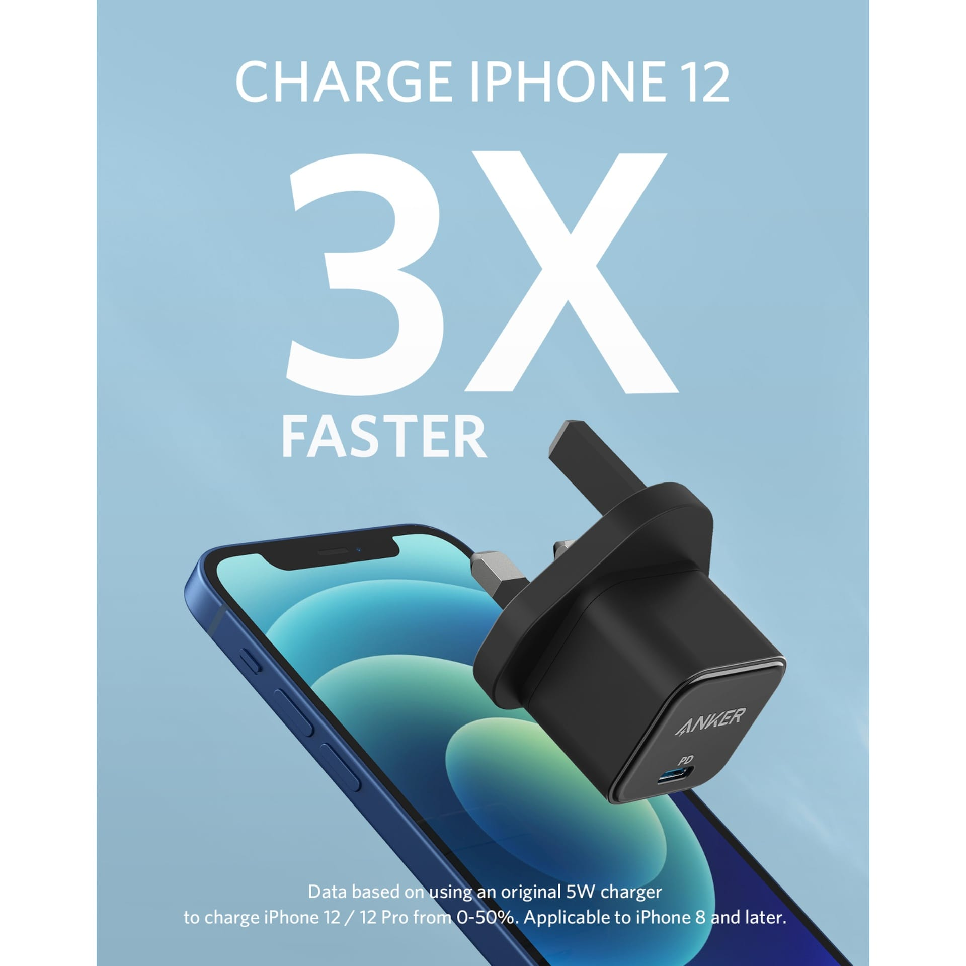 Anker PowerPort III 20W USB-C Wall Charger , Black - Hover