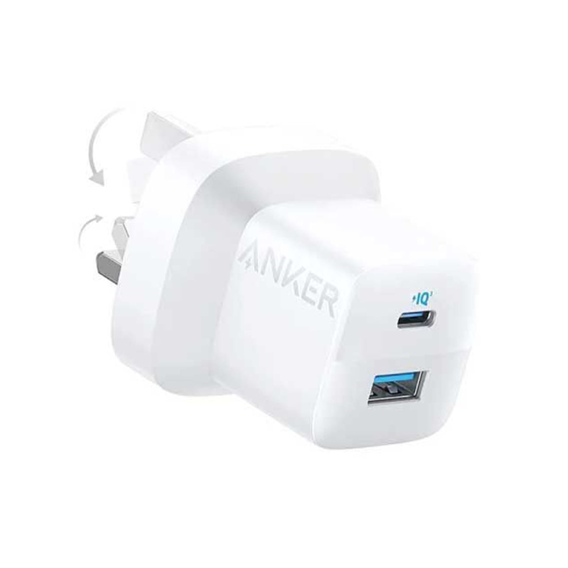 Anker Charger 33W 2 Ports  - USB-A, USB-C , white