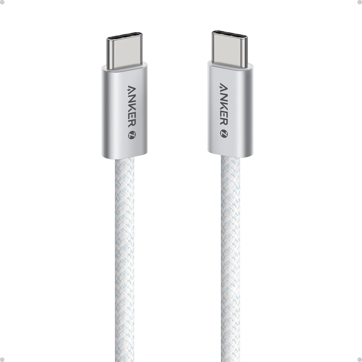 Anker Zolo Usb-C To Usb-C Cable 240W Braided 3.3Ft , white