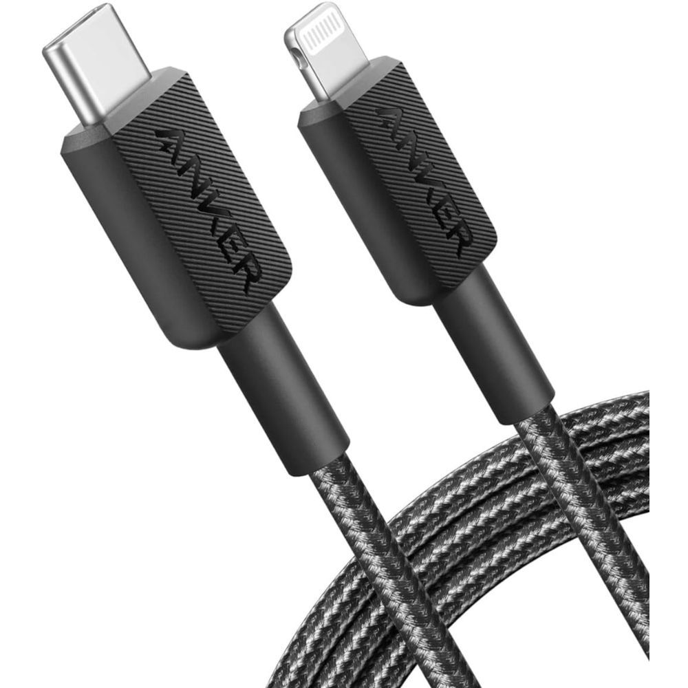 Anker 322 USB-C To Lightning Cable 6ft Braided , black