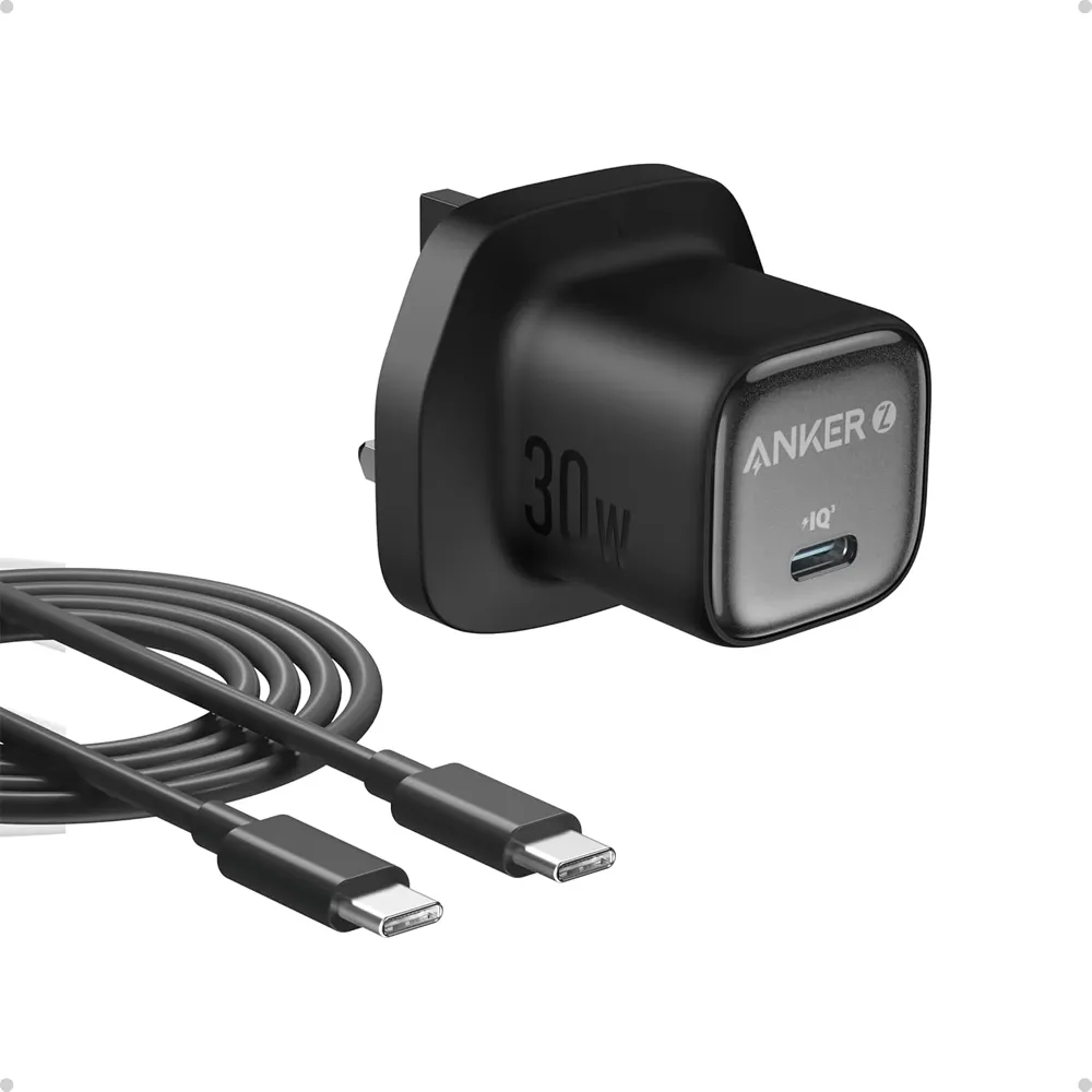Anker Zolo Charger 30W With 3Ft Usb C To Usb C Cable , black