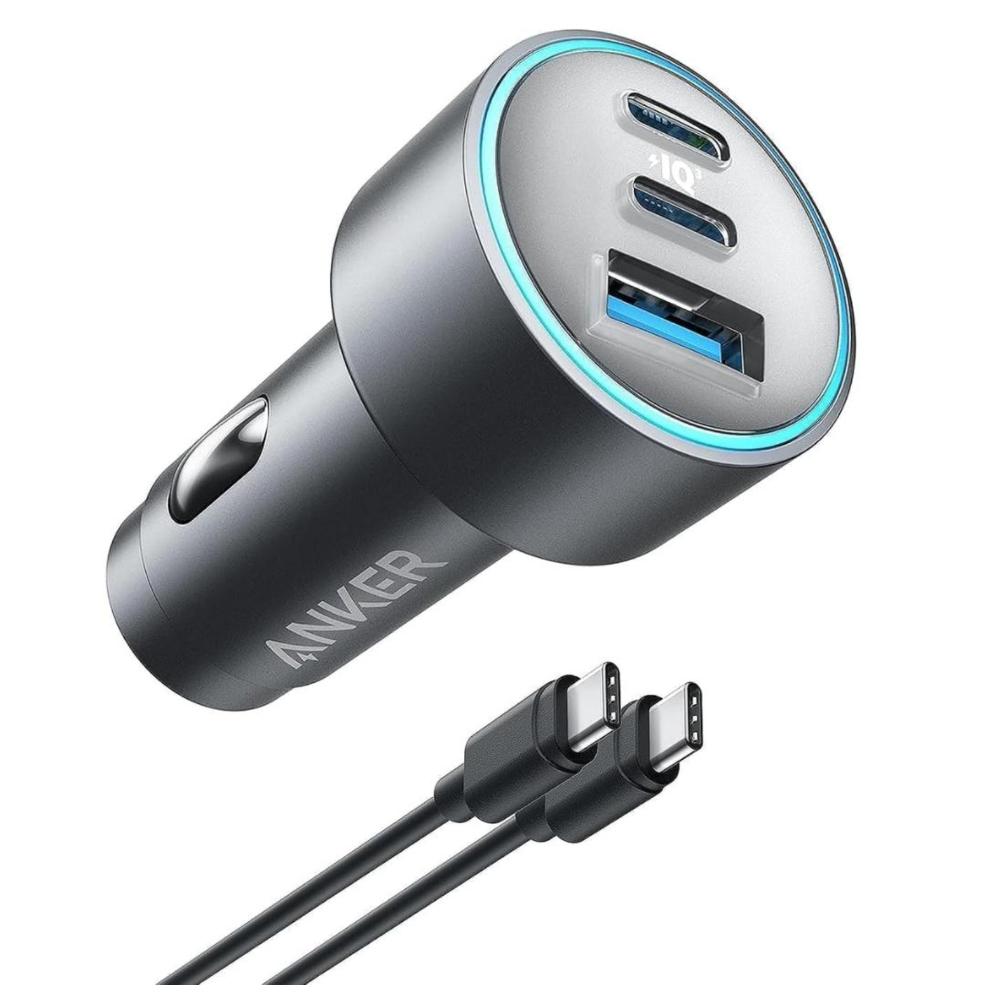 Anker 335 67W Car Charger with 3ft Type-C Cable , black